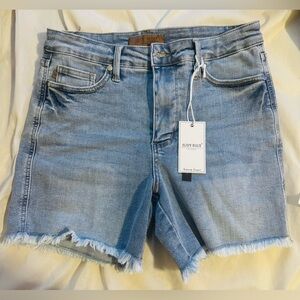 Judy Blue light blue mid-rise denim shorts